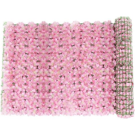 Panneaux de clôture en treillis fleuri artificiel, 50 x 300 cm, pour jardin, intimité et décoration de cour (idéal pour les mariages). (1/5)