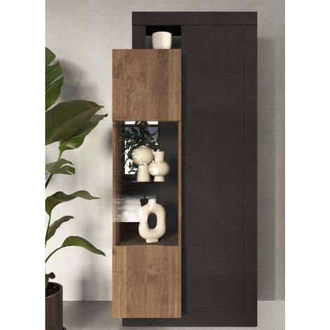 Credenza vetrina soggiorno 2 ante L87x188x42 cm - Freedom  LAVA / MERCURE
