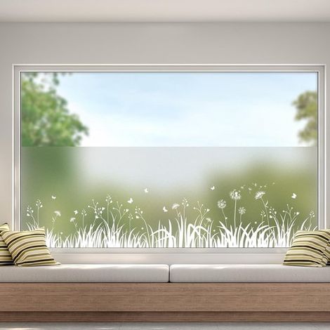 dktie Sichtschutzfolie,Löwenzahn- und Schmetterlingsmotiven,Bad und Kinderzimmer,45 x 200 cm (1/4)