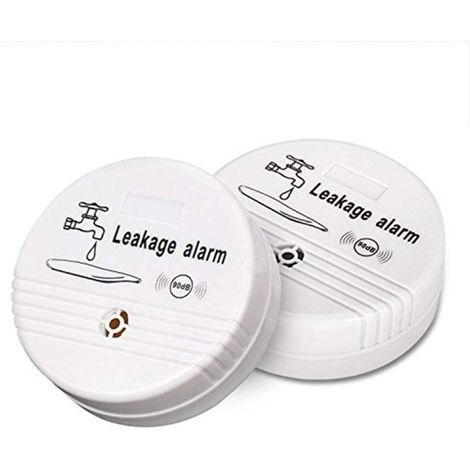 Water Leak Alarm Sensor, Battery-Operated 90dB Detector for Basements, Bathrooms, Laundry Rooms, Kitchens, Garages, and Office Areas (Shipped Without Battery, 2Pack) (1/5)