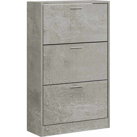 Maison Exclusive - Zapatero madera contrachapada gris hormigón 63