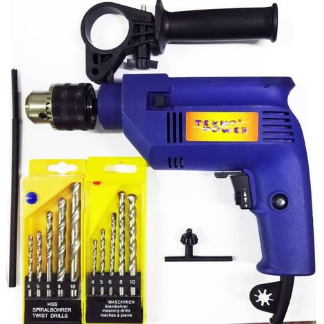 TRADE SHOP - Trapano A Percussione Elettrico 500w Incluso 2set Di Punte Per Metallo E Cemento - (1/3)