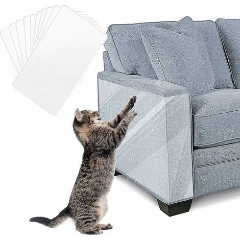 BDD Katzenkratzschutz, 6 transparente Aufkleber, Möbelschutz gegen Katzen, Kratzschutz für Sofas, selbstklebende Kratzschutzfolien für Möbel (B) (1/5)