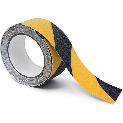 Rutschfestes Klebeband, 5 m, für den Innen- und Außenbereich, 25 mm breit, selbstklebend, für Treppenhäuser, schwarz-gelb (1/5)