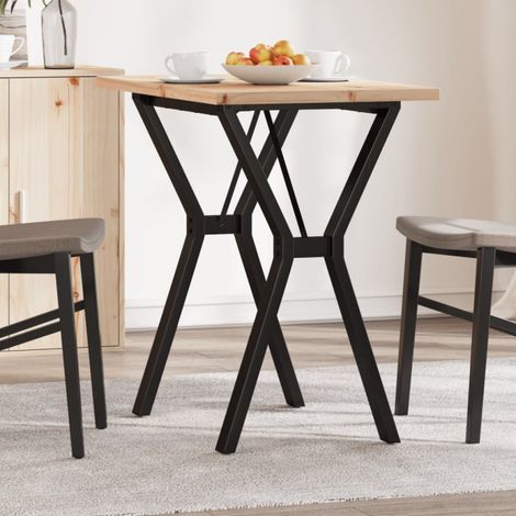 vidaXL Table à manger cadre en Y 80x50x75,5cm bois de pin massif acier