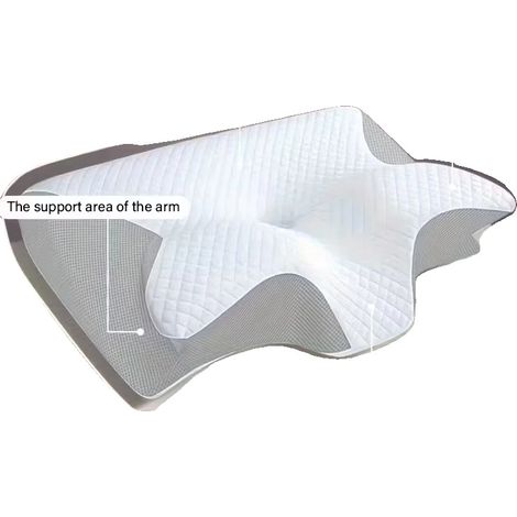 Coussin Cervical, Mousse à Mémoire, Forme Ondulée, BLANC (1/2)