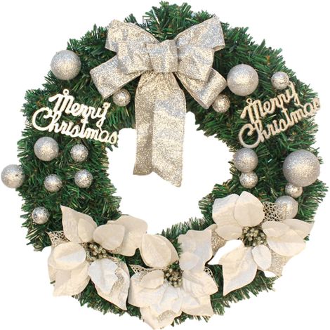 Guirlande Porte - Guirlande Artificielle Pour Porte D'Entrée Et Décoration Intérieure Extérieure - Diamètre 30 Cm - Matériau PVC Et Soie - 1 Pièce (1/5)