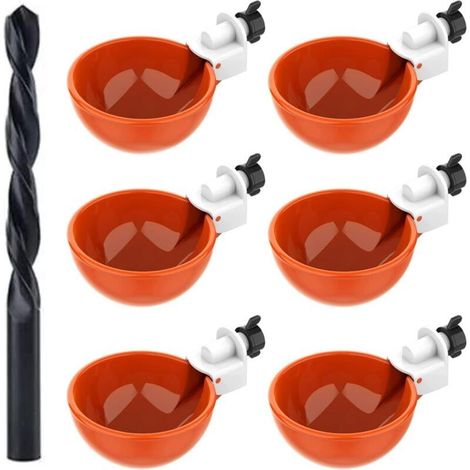 6pcs abreuvoir automatique poule Abreuvoir pour Poule Abreuvoir automatique pour volaille Avec foret DIY Abreuvoir Poules Abreuvoir Poule avec scie à Trou de pour Poussins Canards Oies Dindes (1/5)