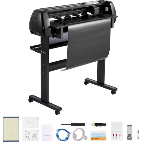 Mophorn Macchina da Taglio per Vinile, Larghezza di Alimentazione Massima 870 mm, Doppie Lame, Forza e Velocità Regolabili, Display LED, Plotter da Taglio in Vinile con Software Signmaster (1/5)