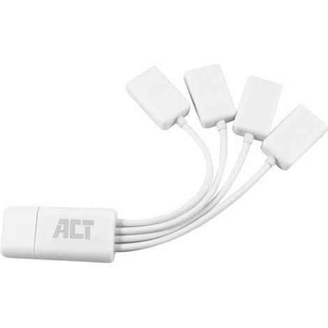 ACT AC6210 hub de interfaz USB 3.2 Gen 1 (3.1 Gen 1) Type-A 480 Mbit/s Blanco (1/3)