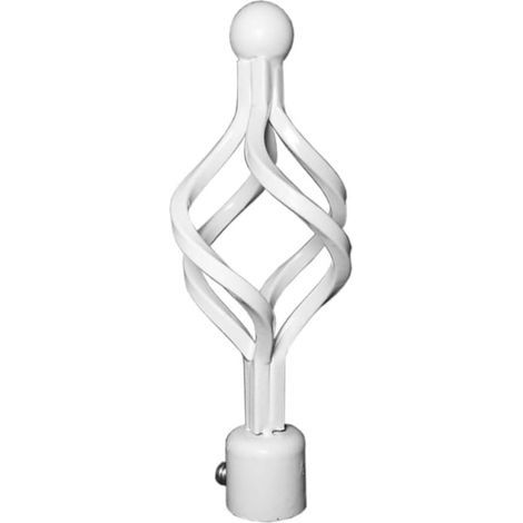 Lot De 2 Embouts De Tringle À Rideaux Décoratifs en Spirale Style Romain en Fer Blanc (1/5)