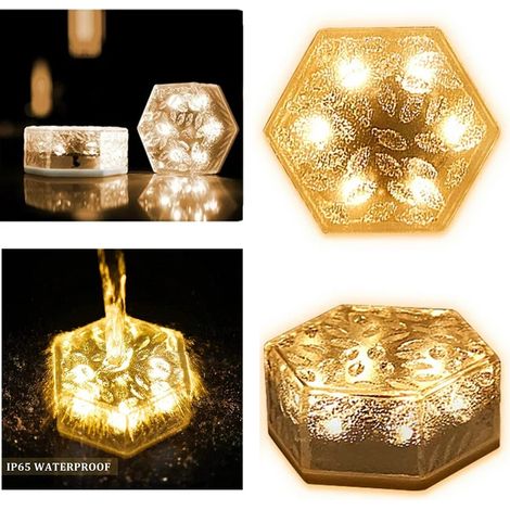 2 Lampe LED de paysage décoratif, une cour, luminaire solaire un jardin, éclairage d'extérieur idéal pour, en brique ou une lanterne de Camping (1/4)
