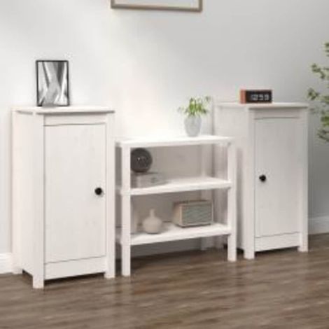 Aparadores 2 uds madera maciza de pino blanco 39x35x80 cm (1/4)