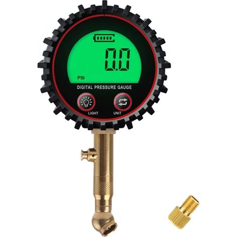 Manomètre numérique amélioré pour pneus, embout de gonflage et accessoires pour compresseur, écran LCD, puissant projecteur LED, 255 PSI