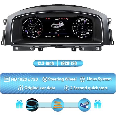 Digitales Cluster-Dashboard, kompatibel mit VW Golf 7 7.5 2013-2020, 12,3 Zoll Display, einfache Installation, Für VW Golf 7 7.5 (1/2)