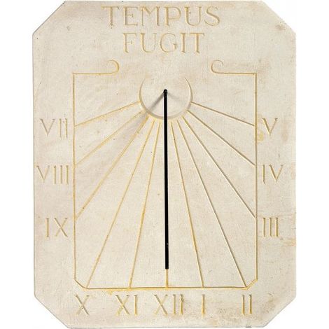 QEM – Cadran solaire en pierre naturelle 40cm – Motif Latino – Accroche murale avec tige en métal – Pour extérieur et jardin (1/2)