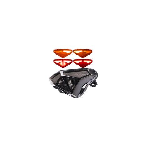 Feux arrière LED + Clignotants compatible Kawasaki Ninja ER6F ER6N 2012-2016 EX650 650R EX 400 400R - Fumé - Homologué E24
