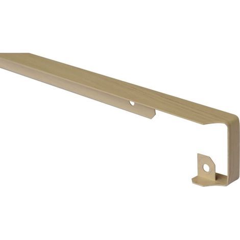 Jonction d'angle en bois clair et aluminium pour plan de travail (1/5)