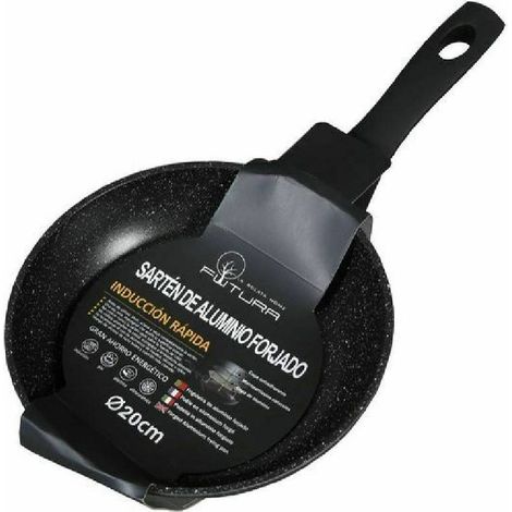 TrAdE Shop Traesio - Padella Con Manico In Alluminio Forgiato Antiaderente Granito Diametro 20cm -