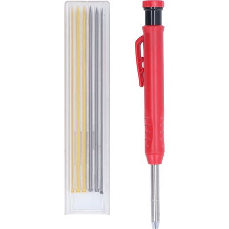 Stylo de marquage pour le travail du bois, pointe en carbure de tungstène de 2.8mm, outil de traçage multifonction avec recharge de 2 couleurs (1/5)