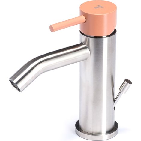 Rubinetto Miscelatore Monocomando Bidet in Acciaio Inox Maniglia Cipria (1/2)