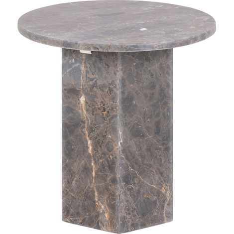 Naxos Couchtisch Beistelltisch Ø50cm Marmor braun.