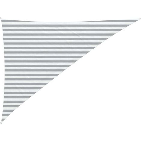 Voile d'ombrage gris clair et blanche, 3 x 4 x 5 mètres (1/2)