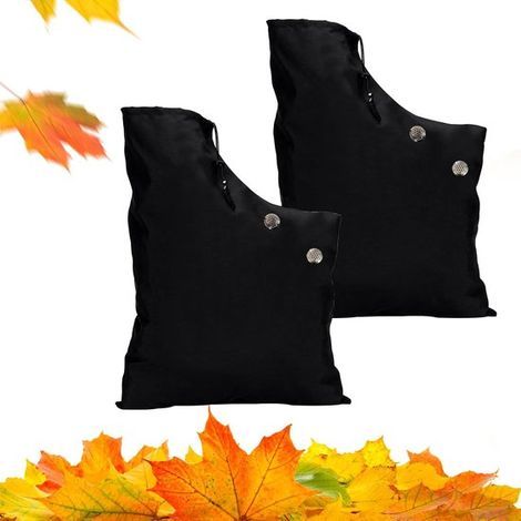 Two universal leaf blower/vacuum cleaner dust bags, black, universal leaf collection bags, adjustable, suitable for garden, lawn and patio leaf blowers, compatible with garden vacuum cleaners and leaf (1/5)