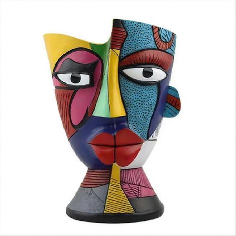 Extérieur plante jardinière résine pots de fleurs Abstract Face Design décoratif plante jardinière pour Desk jardin (1/5)