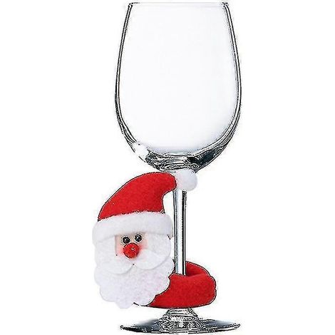Décorations de Noël, ornements de Noël, verre à vin en tissu mignon de dessin animé H (1/5)