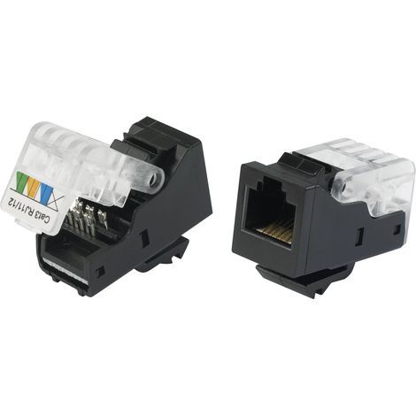 Fiche modulaire femelle, sans outils TRU COMPONENTS 1572349 RJ12 femelle, droit noir 1 pc(s) (1/2)