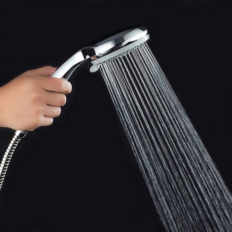 Pommeau de Douche avec Flexible, Douchette Anti-Tartre Universelle, 5 Fonctions Haute Pression Économe en Eau, ABS et Acier Inoxydable, Kit pour Salle de Bain (1/4)