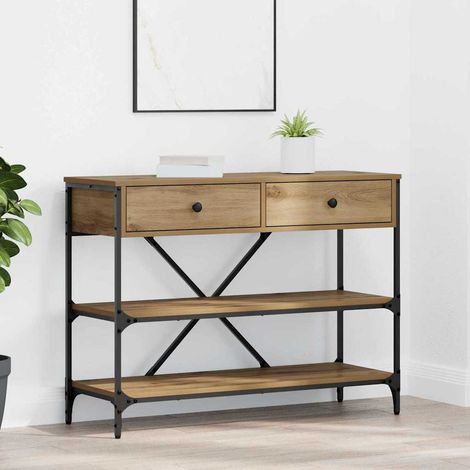 Mesa Consola con cajón con estante Otro Roble artisan