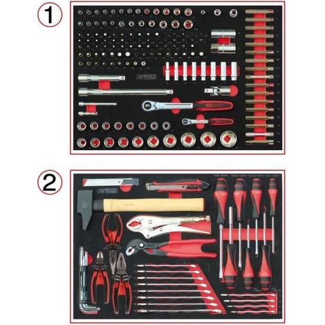 Modul - KS TOOLS - 714.0184 - Werkzeugzusammenstellung 2 Schubladen - Für Werkzeugwagen - 184 Teile