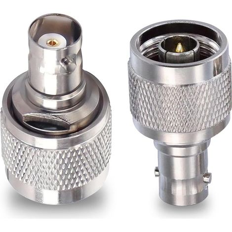 Adaptateur coaxial N mâle vers BNC Femelle Prise mâle de Type N vers BNC Femelle Jack Connecteur coaxial RF pour câble d'extension d'antenne WiFi 2 pièces (1/5)