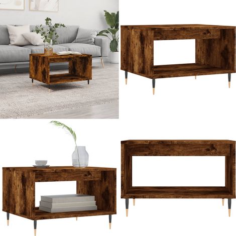 Couchtisch Räuchereiche 60x50x40 cm Holzwerkstoff - Wohnzimmer Tisch - Holzbeistelltisch (1/5)