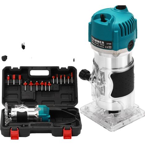 Machine à défoncer en bois, puissance de 800W, vitesse de 30000 RPM, Boîte en plastique (1/2)