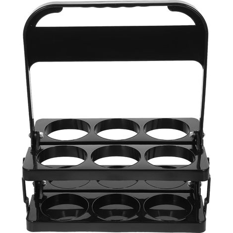 Casier à Bouteilles Facile à Transporter Pliable en Plastique 6 Emplacements Noir Porte-bouteilles Portable pour Bar et Événements (1/5)