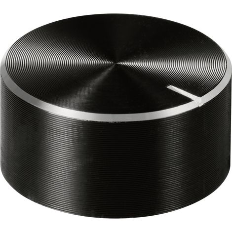 TRU COMPONENTS TC-11613832 Drehknopf mit Knopfmarkierung Schwarz (Ø x H) 20 mm x 10 mm Aluminium, P (1/4)
