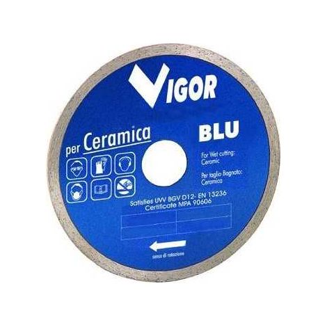 Disque Diamanté avec Vigor Ceramic Continu, Bleu, Diamètre 150 mm
