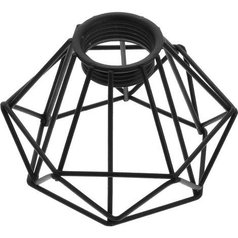 Abat-jour en fer ajouré en forme de losange, style rétro, pour lustre-9.50X9.50X6.50CM-Black (1/4)