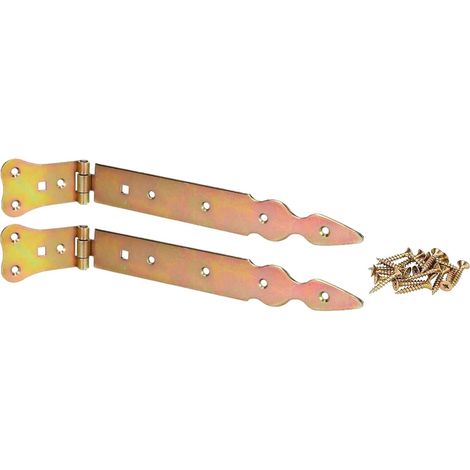 KOTARBAU Lot de 2 rubans de chargement 250 mm - Charnières de porte - Charnières de porte - Charnières de porte - Or galvanisé - Antirouille - Ferrure de construction robuste (1/5)