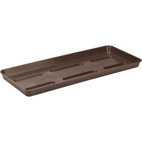 Support de pot de fleurs, bac de balcon, plastique durable, design gain de place, Marron-a, Grand (1/2)
