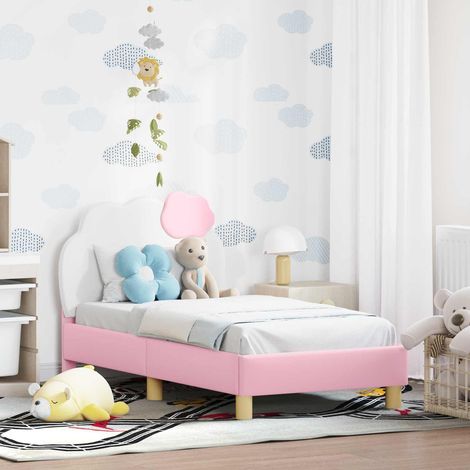 Kinderbettgestell mit Kopfteil mit Kopfteil Rosa 70 x 140 cm PU