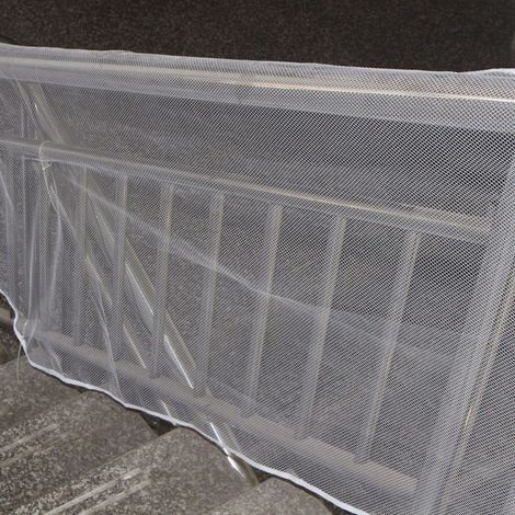 Filet de sécurité de balcon de 3 mètres, protection pour enfants et animaux domestiques, pour escaliers et rambarde, en maille blanche. (1/5)