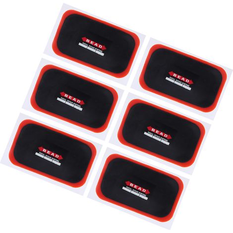 Kit de 10 rustines universelles pour pneus de vélo, outils de réparation de crevaison en caoutchouc rectangulaire 70 x 120 mm (1/5)