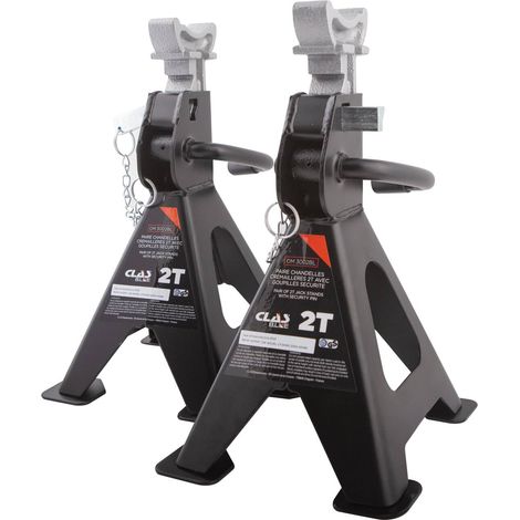 Paire chandelles crémaillères 2T avec goupilles sécurité - OM 3002BL - CLAS Equipements (1/2)