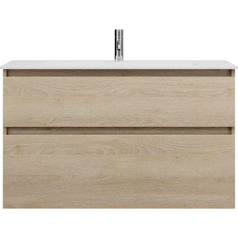 burgbad Lin20 Lavabo bajo para lavabo blanco brillante con mueble