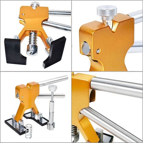 VURAHOME - Dellenreparaturset, verstellbare Breite, lackschadenfreies Dellenreparaturwerkzeug für Autokarosserie/Motorrad/Kühlschrank (Gold) (1/5)