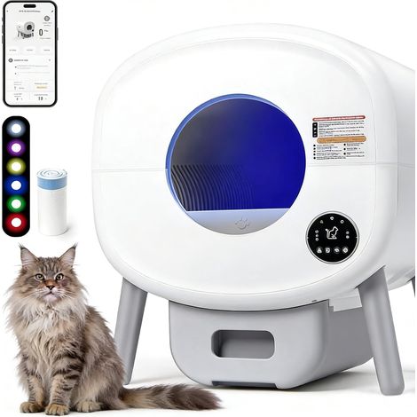 Litière pour chat autonettoyante, grande capacité 76 litres (1/5)